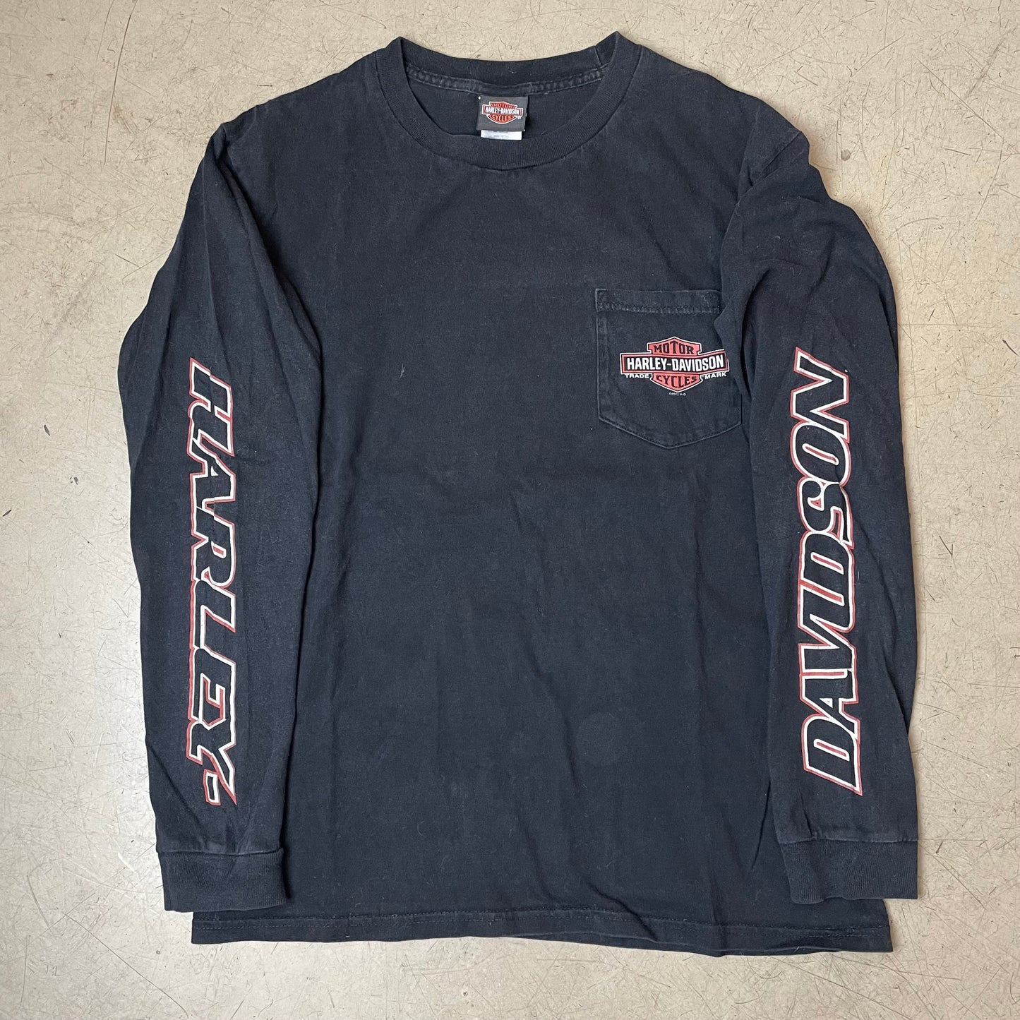 (L) 2012 Harley Davidson Longsleeve schwarz Eagle Flames Pocono