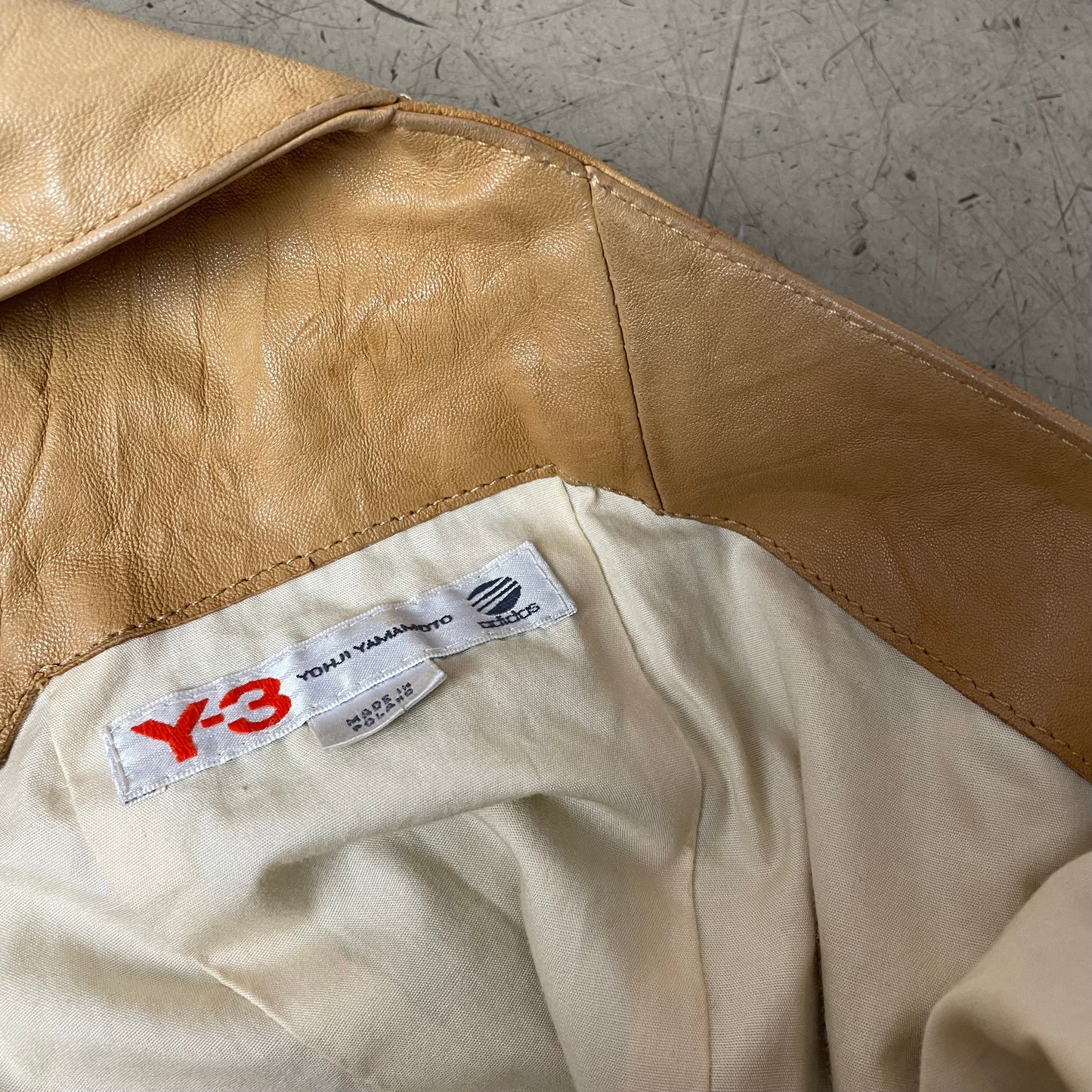 Y3 x Adidas Leather Sling Bag Ledertasche beige braun