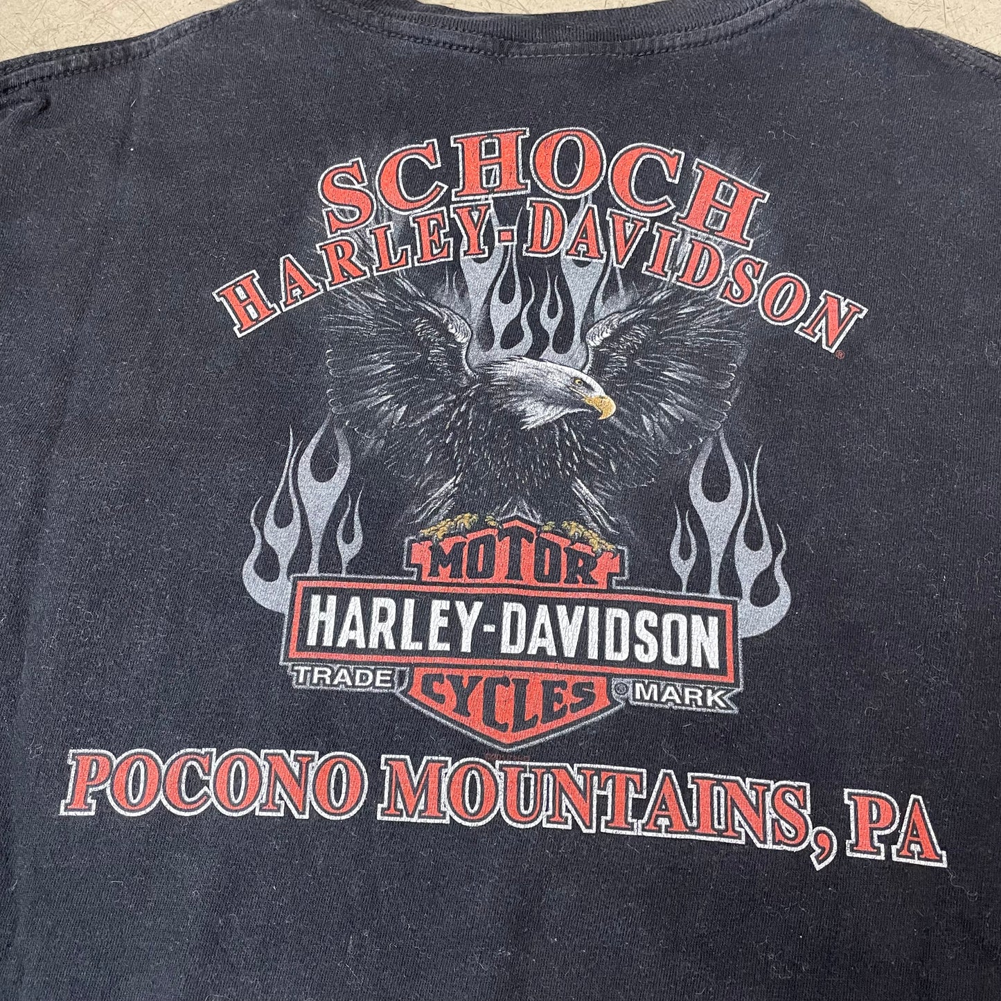 (L) 2012 Harley Davidson Longsleeve schwarz Eagle Flames Pocono