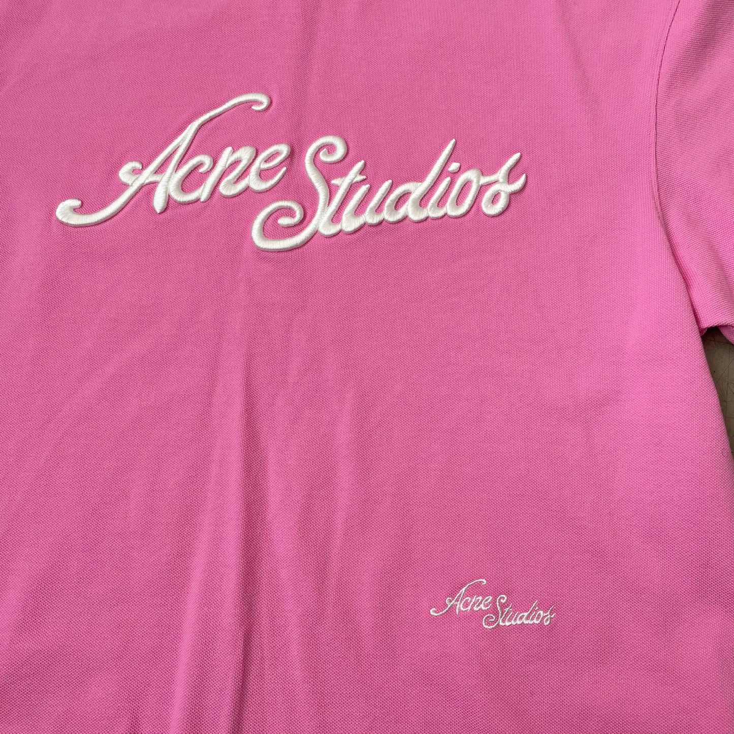 (S-M) Acne Studios Big Logo Tshirt pink