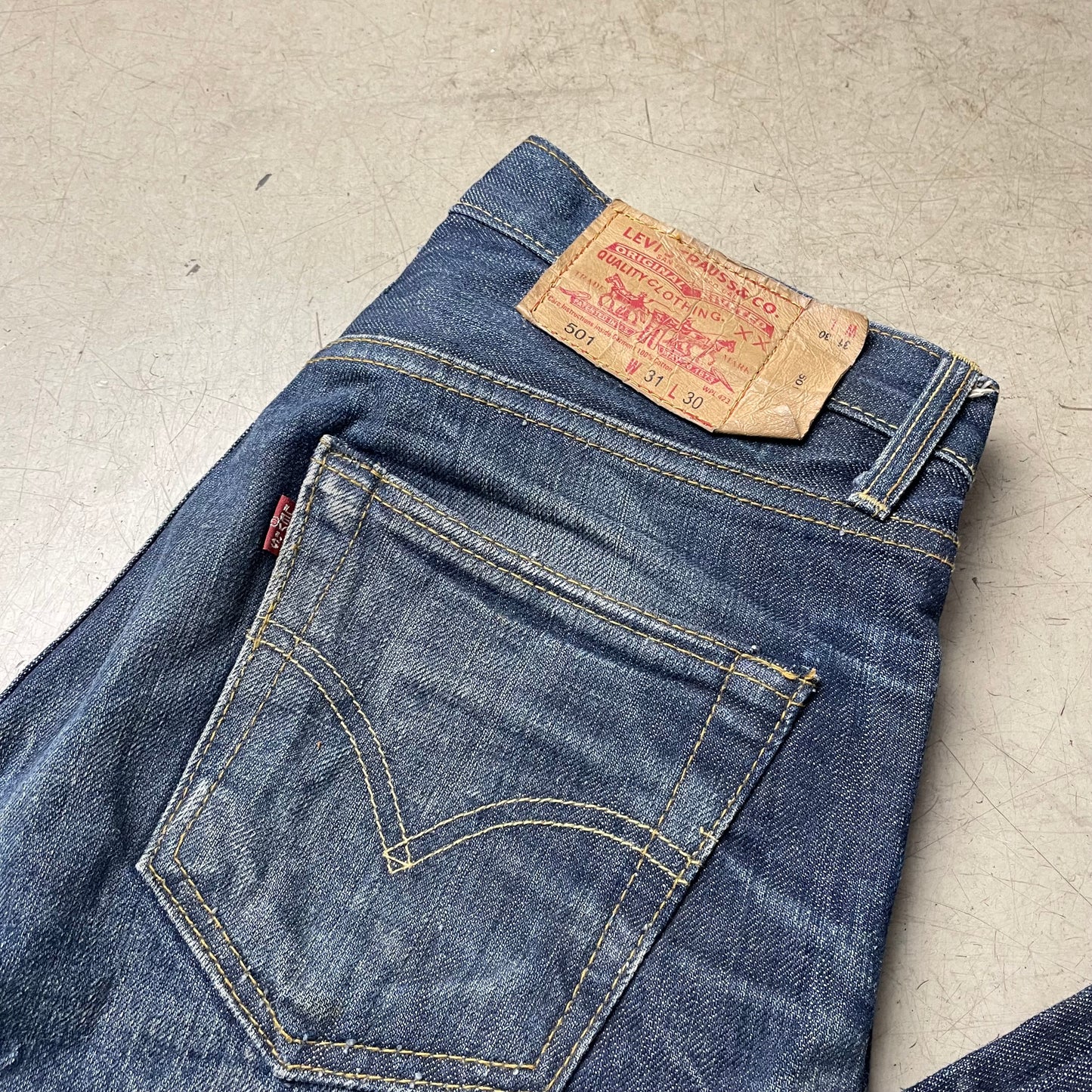 (M) Vintage 1993 Levi’s Big E Selvedge Selvage Jeanshose faded Blue W31/L30