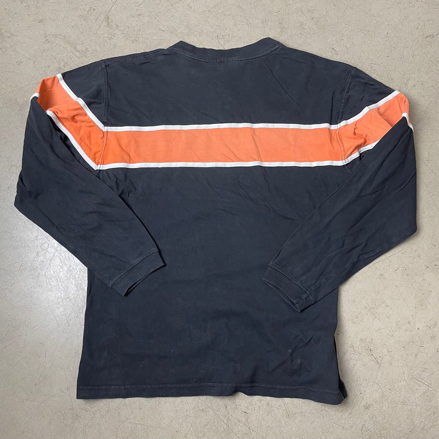 (XL) Milwaukee Biker Flames Henley Longsleeve schwarz orange