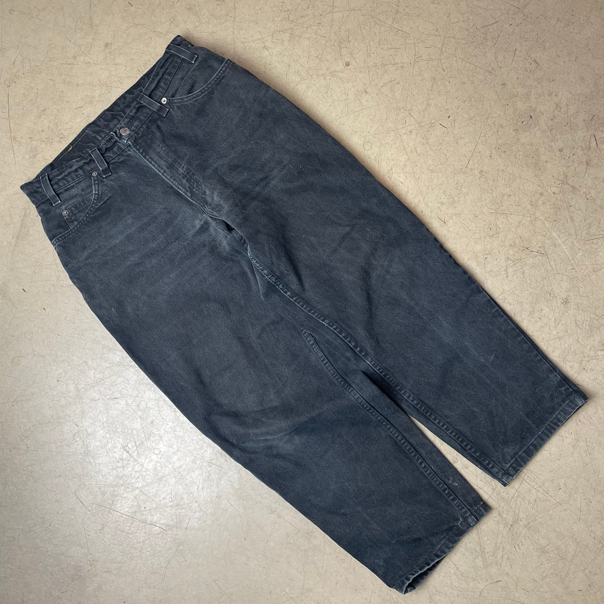 (M) Vintage Levi’s 560 Orange Label Jeanshose faded black W32/L32