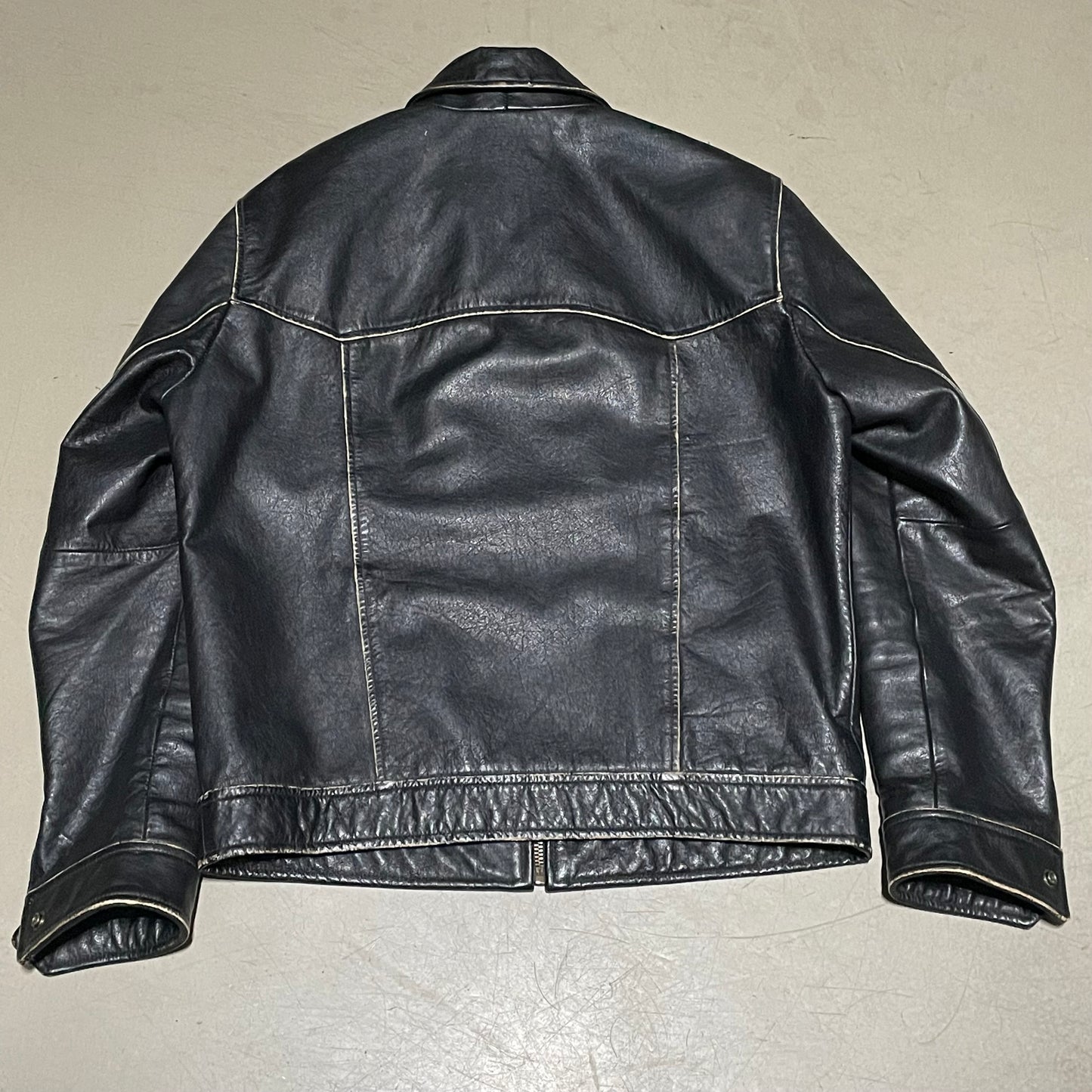 (L) Gipsy Lederjacke hüftlang schwarz