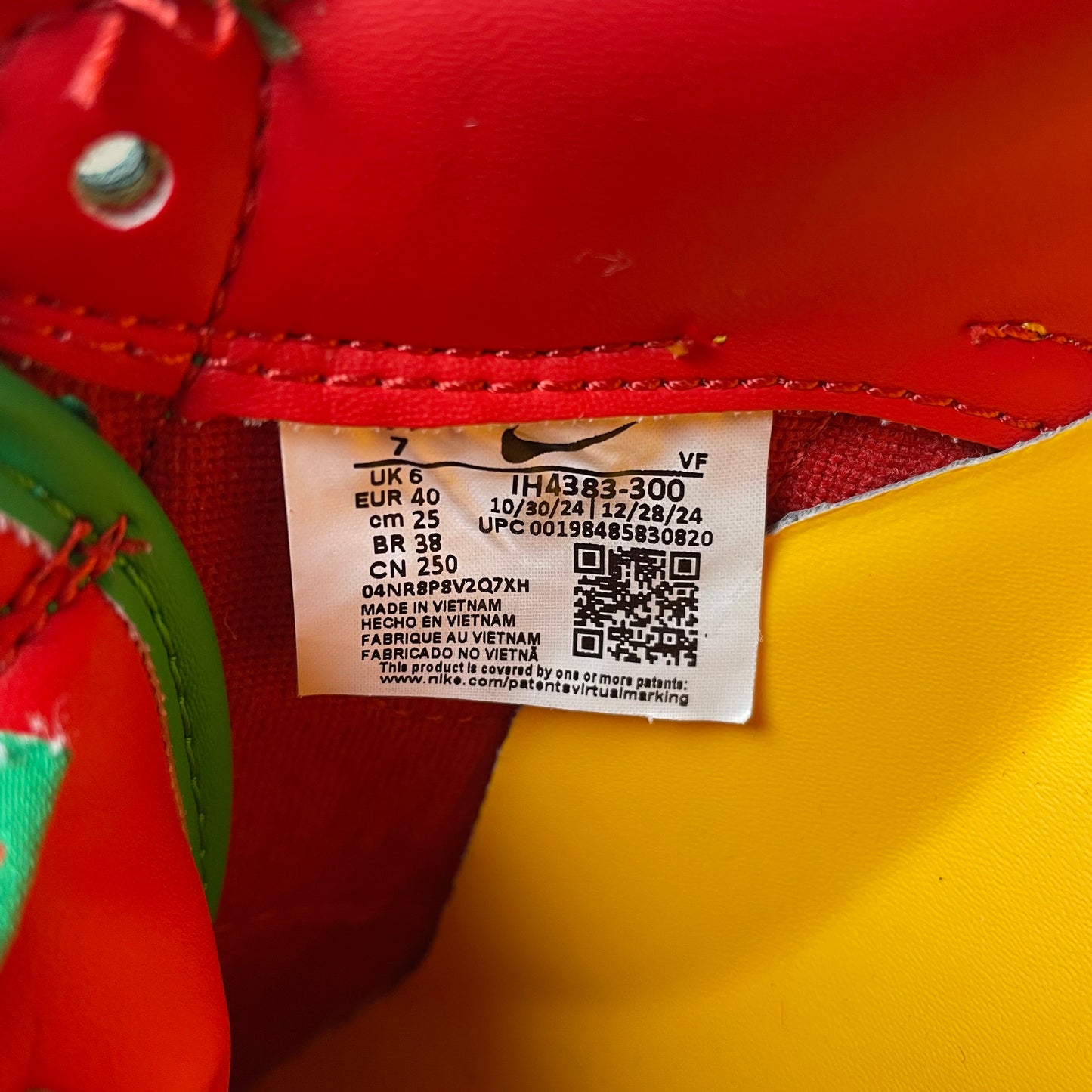 (40) Nike Air Force 1 Low Lil Yachty Concrete Boys gelb grün rot
