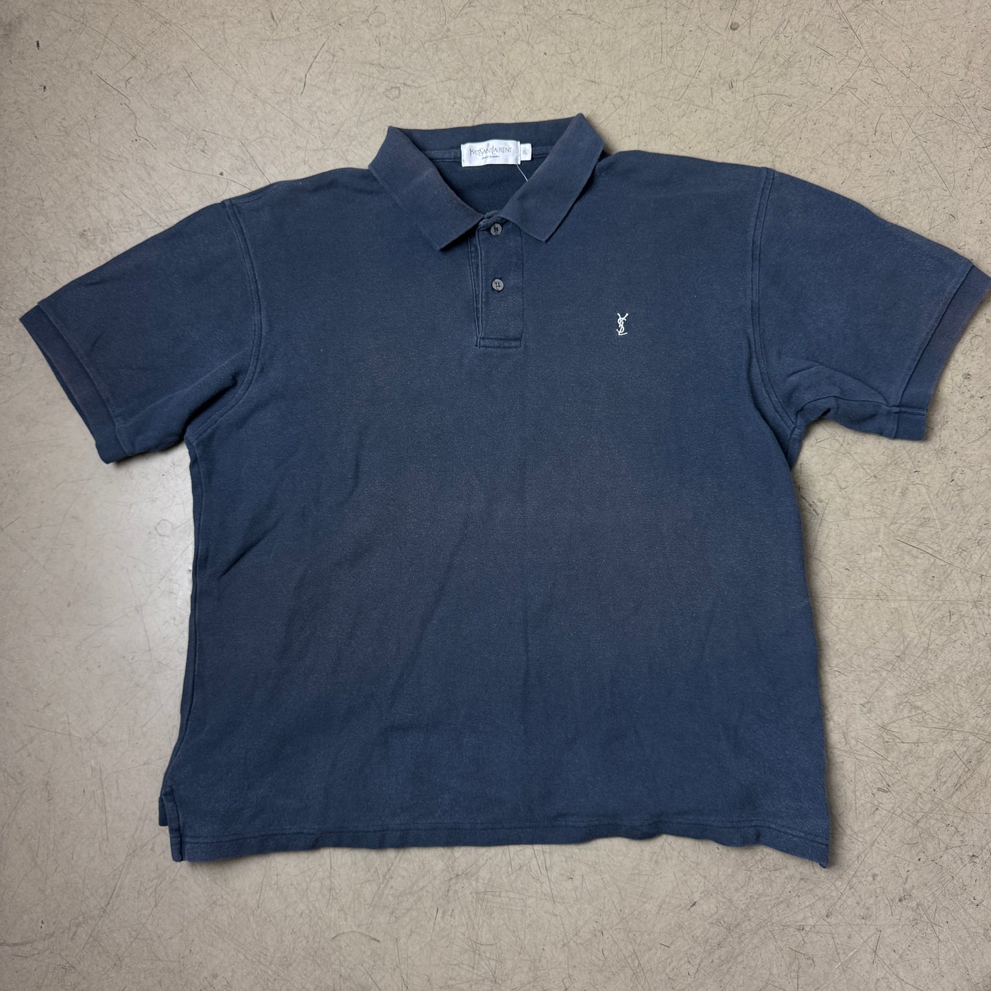 (XL) 1990s Yves Saint Lauren Polo Tshirt blau