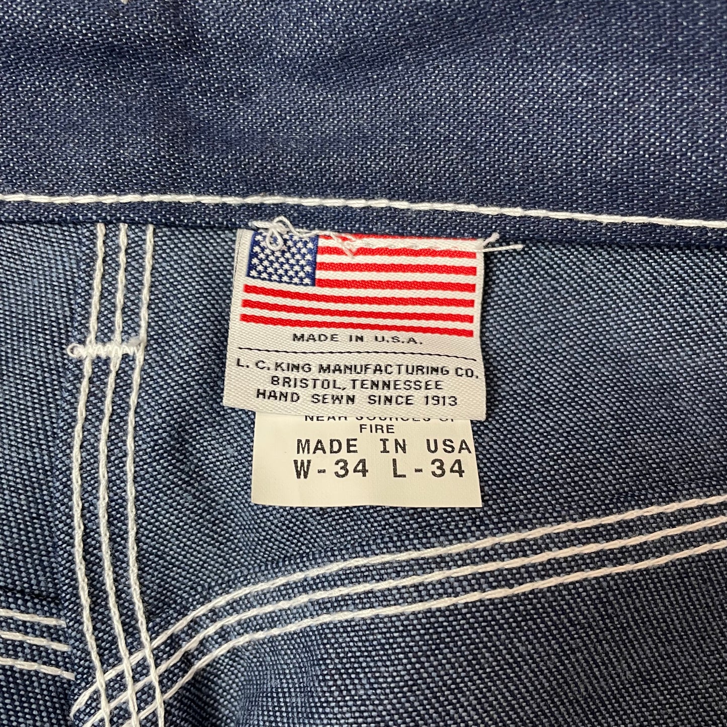 (L) Pointer Brand US Workwear Carpenter Denim Jeanshose Navy W34L34