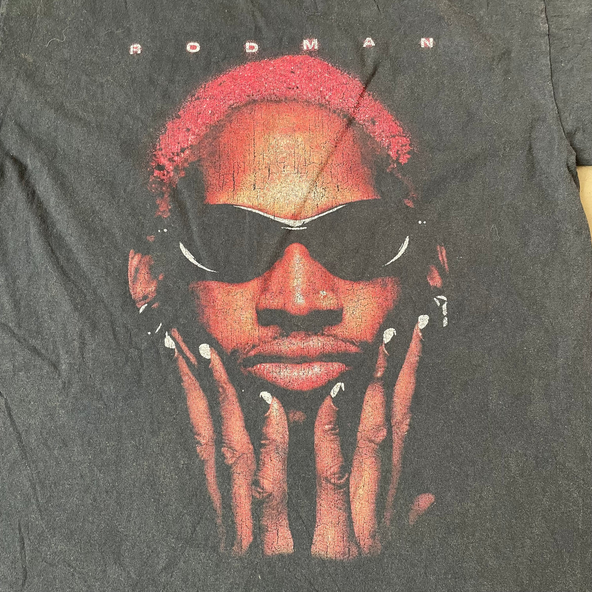 (M) Dennis Rodman Face Print Tshirt schwarz