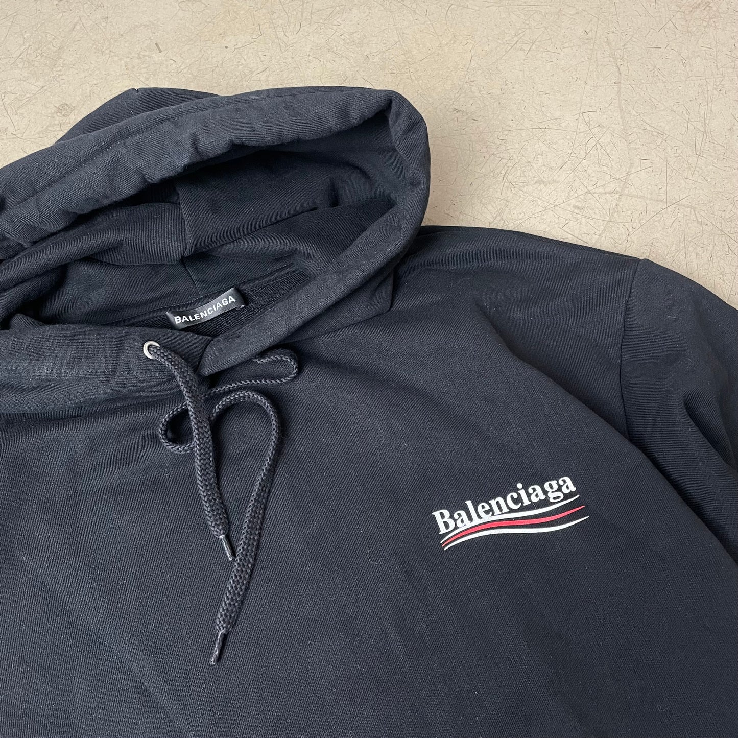 (XL) Balenciaga Big Logo Hoodie schwarz