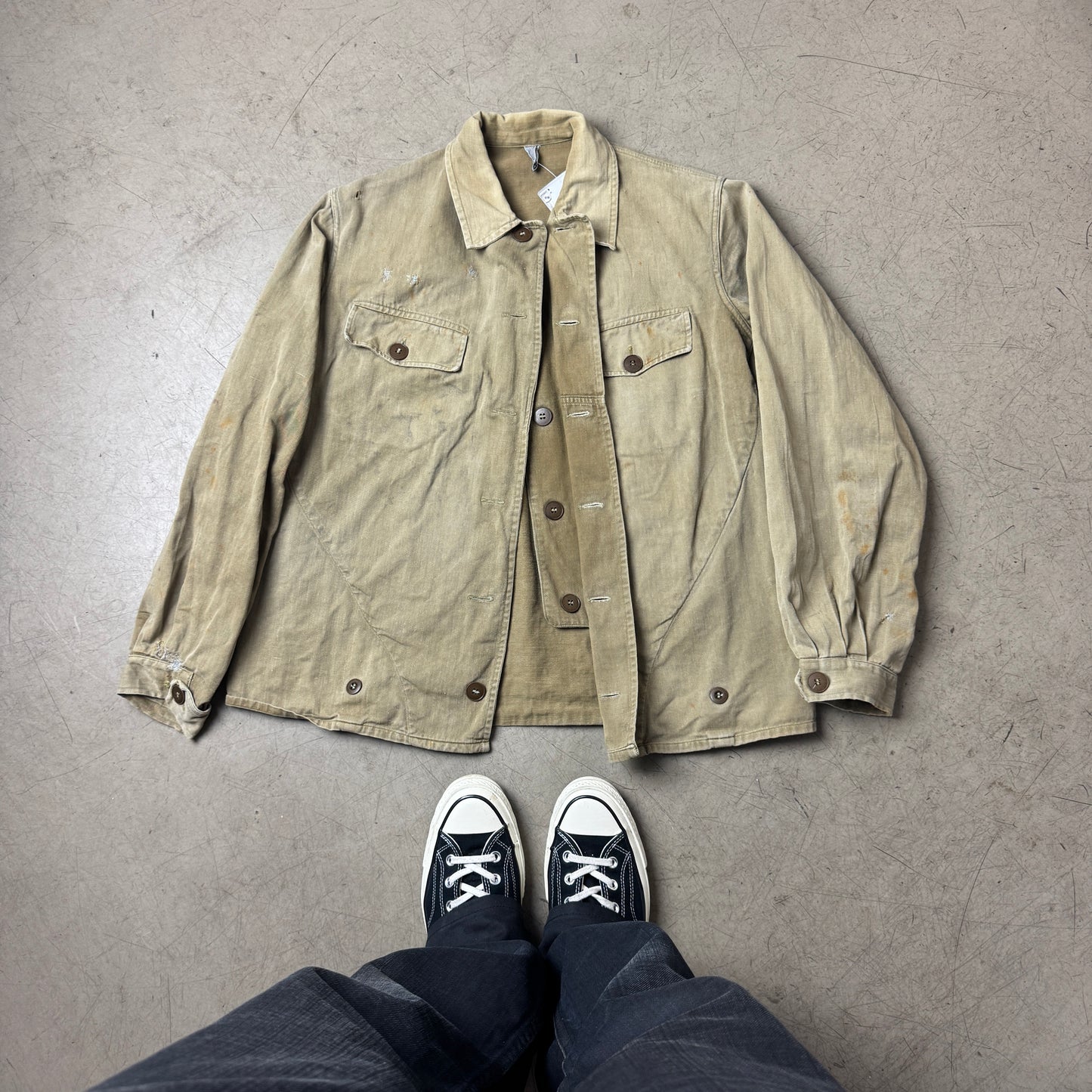 (M) Rare 1960s DDR Repaired Work Shirt