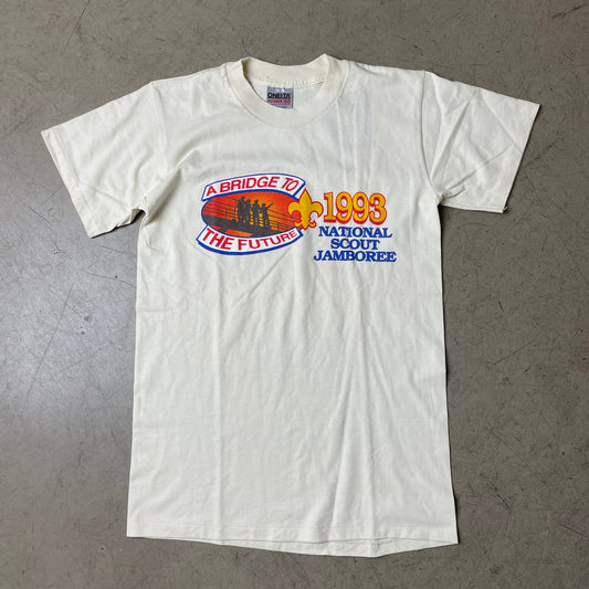 (M) 1993 National Scout Jamboree „A Bridge to the Future“ Tshirt Oneita beige Creme