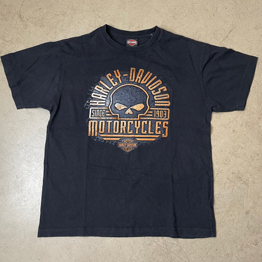 (L) 2021 Harley Davidson Biker Skull Tshirt schwarz Minuteman
