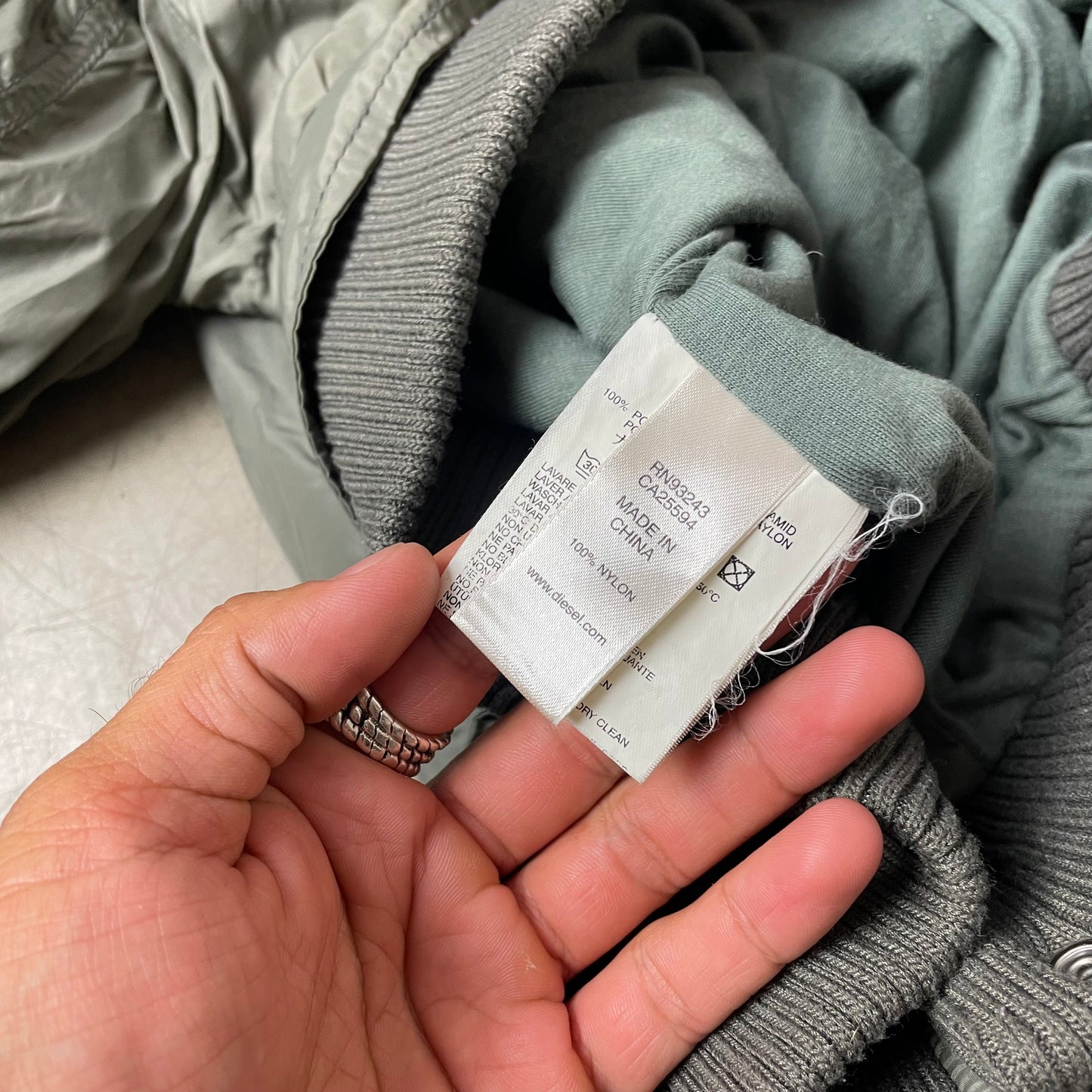 (M) 2000s Diesel Wmn Y2K Jacket grau stitched Motive