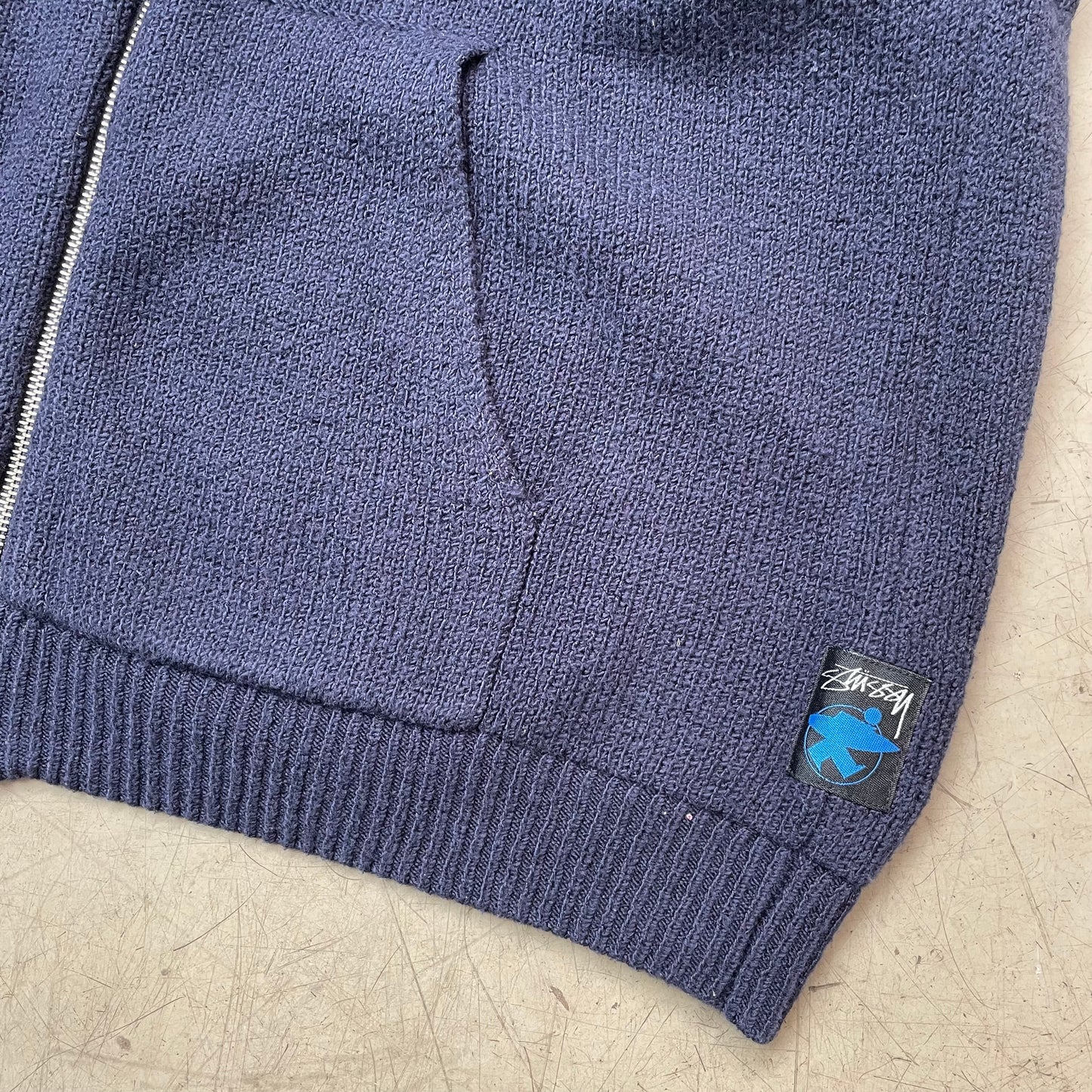 (M) Stüssy Zip Hoodie Knit Strick Navy dunkelblau