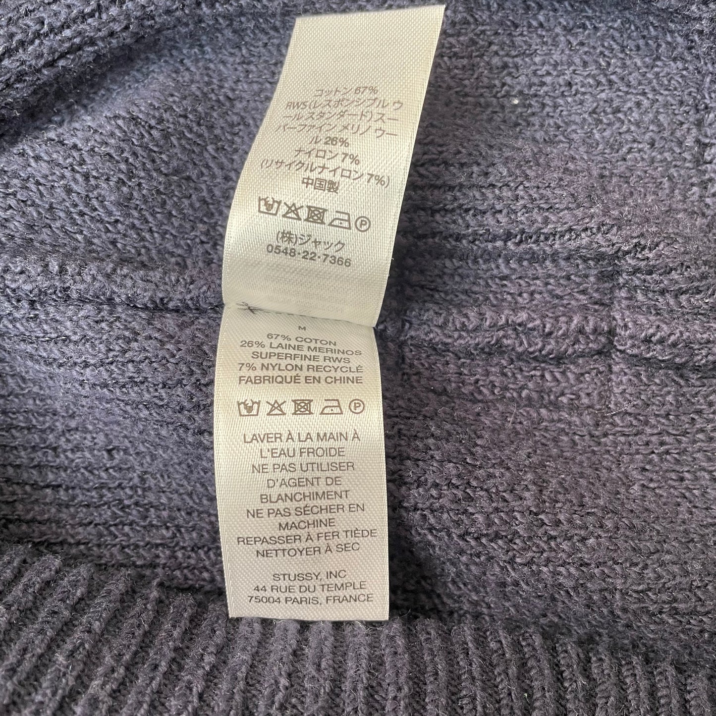 (M) Stüssy Zip Hoodie Knit Strick Navy dunkelblau