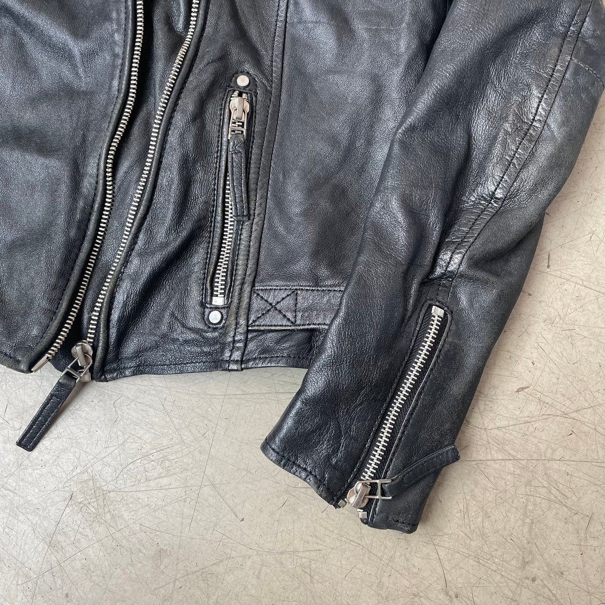 (S) Gipsy Biker Lederjacke slim fit schwarz Damen