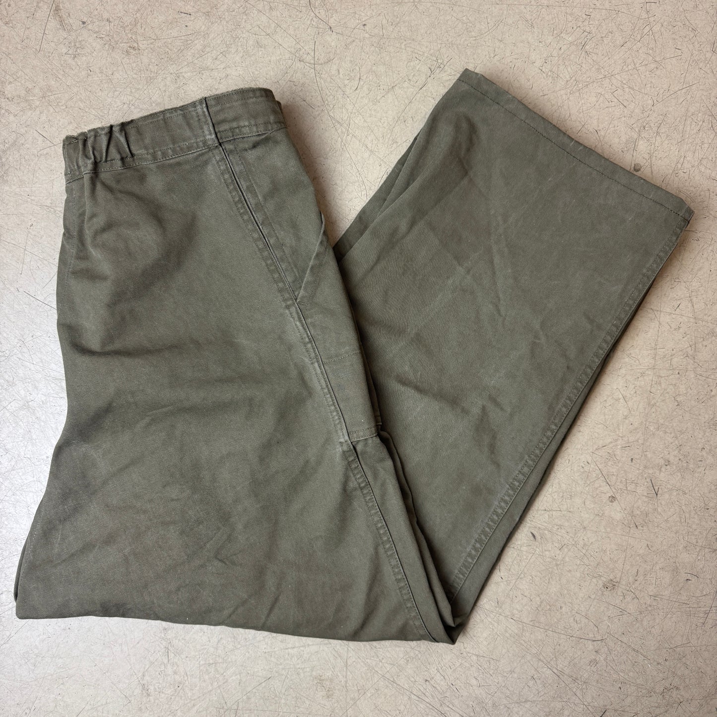(XL) Repaired Vintage Army Fatigue Pants Olivgrün