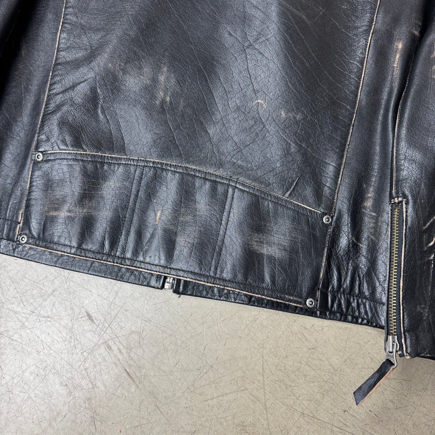 (XL-XXL) Rare Gipsy Lederjacke Faded black
